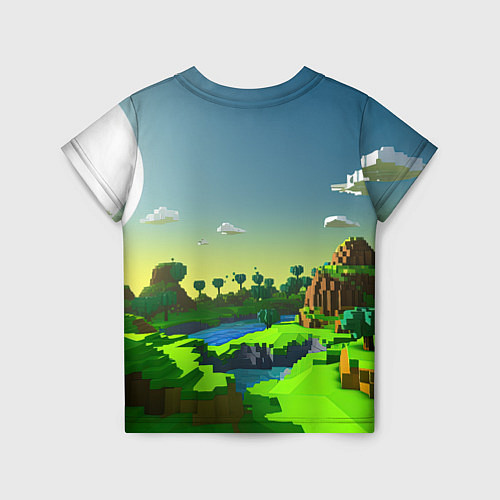 Детская футболка Minecraft персонаж зеленый мир / 3D-принт – фото 2