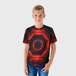 Футболка детская Nvidia style black and red neon, цвет: 3D-принт — фото 2