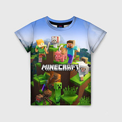 Футболка детская Minecraft pixel world, цвет: 3D-принт