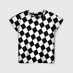 Футболка детская Шахматные клетки абстракция, цвет: 3D-принт