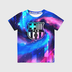 Детская футболка Barcelona неоновый космос