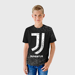 Футболка детская Juventus с потертостями на темном фоне, цвет: 3D-принт — фото 2