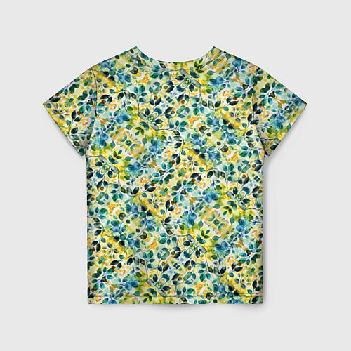 Детская футболка Нежные весенние акварельные листья / 3D-принт – фото 2
