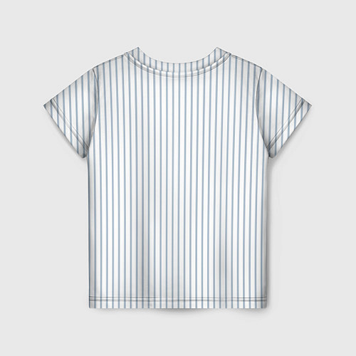 Детская футболка Белый в голубую тонкую полоску / 3D-принт – фото 2