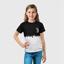 Футболка детская Juventus белый огонь текстура, цвет: 3D-принт — фото 2