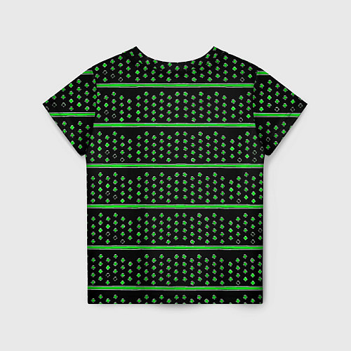 Детская футболка Зелёные круги и полосы / 3D-принт – фото 2
