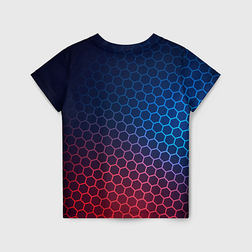 Детская футболка Fortnite неоновые соты / 3D-принт – фото 2