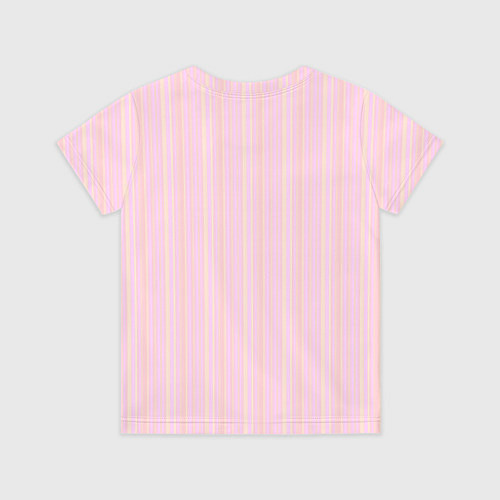 Детская футболка Бледный розово-жёлтый полосатый / 3D-принт – фото 2
