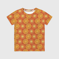 Футболка детская Паттерн из желтых цветов, цвет: 3D-принт