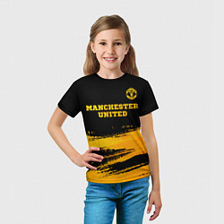 Футболка детская Manchester United - gold gradient посередине, цвет: 3D-принт — фото 2