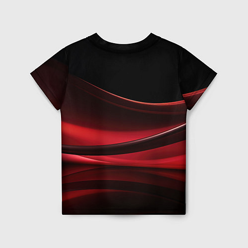 Детская футболка Темная красная абстракция на черном фоне / 3D-принт – фото 2
