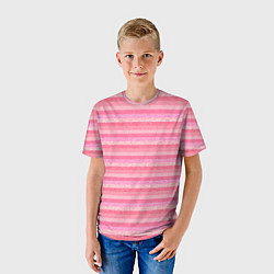 Футболка детская Нежный розовый полосатый, цвет: 3D-принт — фото 2