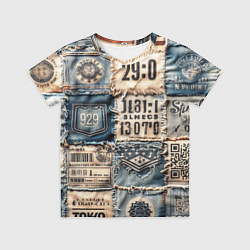 Футболка детская Пэчворк Tokyo and US, цвет: 3D-принт