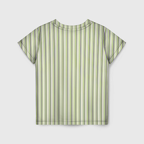 Детская футболка Светлый серо-зелёный полосатый / 3D-принт – фото 2