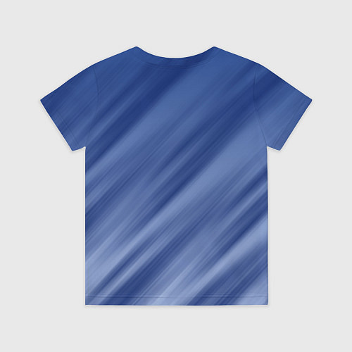 Детская футболка Белые полосы на синем фоне / 3D-принт – фото 2