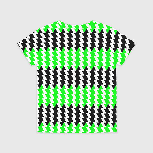 Детская футболка Вертикальные чёрно-зелёные полосы / 3D-принт – фото 2