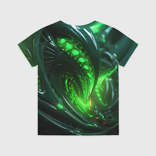 Детская футболка Кислотная зеленая яркая неоновая абстракция / 3D-принт – фото 2