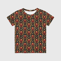 Футболка детская Паттерн СССР черный фон, цвет: 3D-принт