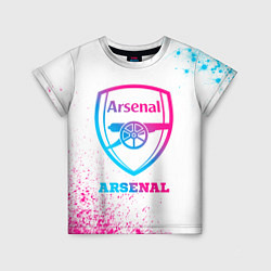 Футболка детская Arsenal neon gradient style, цвет: 3D-принт