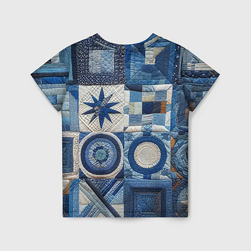 Детская футболка Denim patchwork - ai art / 3D-принт – фото 2