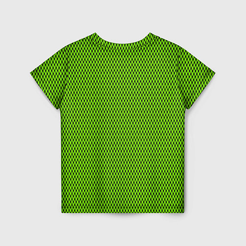 Детская футболка Кислотный зелёный имитация сетки / 3D-принт – фото 2
