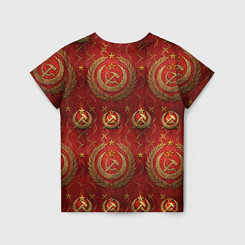 Детская футболка День Победы золотой текст на красном фоне СССР / 3D-принт – фото 2