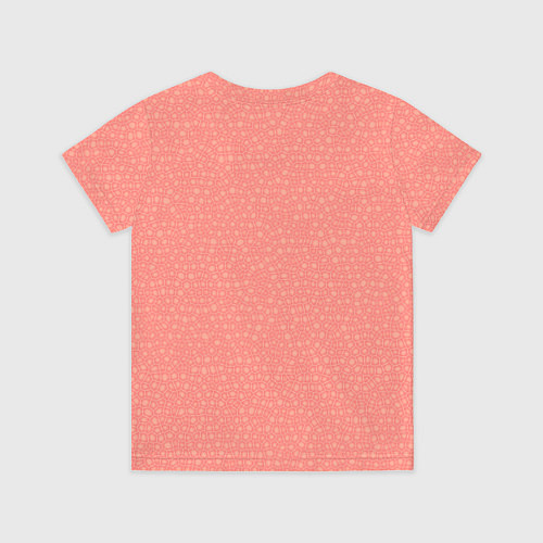 Детская футболка Паттерн мозаика тёмно-персиковый / 3D-принт – фото 2