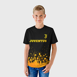 Футболка детская Juventus - gold gradient посередине, цвет: 3D-принт — фото 2