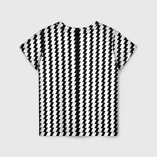 Детская футболка Чёрно-белые вертикальные полосы / 3D-принт – фото 2