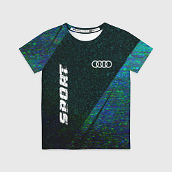 Футболка детская Audi sport glitch blue, цвет: 3D-принт