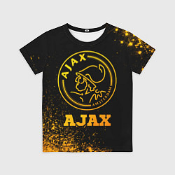 Футболка детская Ajax - gold gradient, цвет: 3D-принт