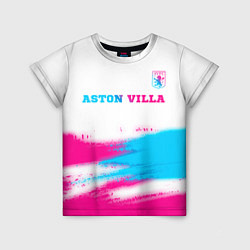 Детская футболка Aston Villa neon gradient style посередине