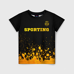 Футболка детская Sporting - gold gradient посередине, цвет: 3D-принт