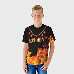 Футболка детская Ксюша - имя в огне, цвет: 3D-принт — фото 2