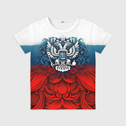 Футболка детская Триколор и герб Росссия, цвет: 3D-принт