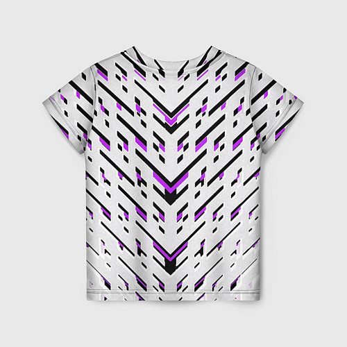Детская футболка Black and purple stripes on a white background / 3D-принт – фото 2