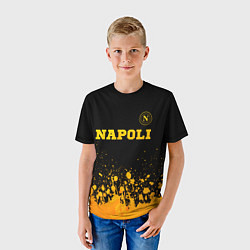 Футболка детская Napoli - gold gradient посередине, цвет: 3D-принт — фото 2
