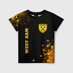 Футболка детская West Ham - gold gradient вертикально, цвет: 3D-принт