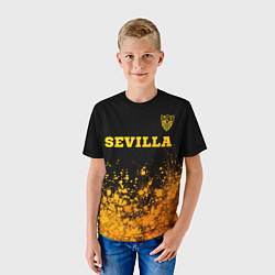 Футболка детская Sevilla - gold gradient посередине, цвет: 3D-принт — фото 2