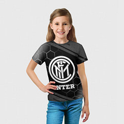 Футболка детская Inter sport на темном фоне, цвет: 3D-принт — фото 2