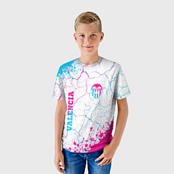 Футболка детская Valencia neon gradient style вертикально, цвет: 3D-принт — фото 2