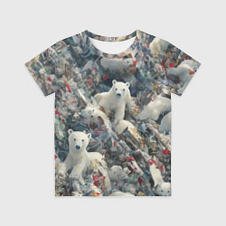 Футболка детская Найди всех медвежат - паттерн, цвет: 3D-принт