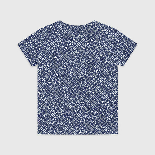 Детская футболка Сине-белый паттерн узорчатый / 3D-принт – фото 2