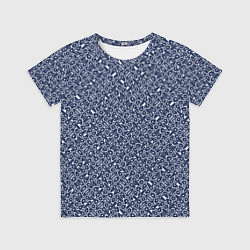 Футболка детская Сине-белый паттерн узорчатый, цвет: 3D-принт