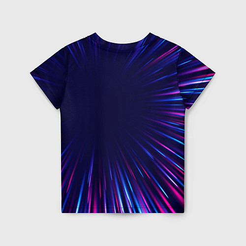 Детская футболка Blue Exorcist neon blast lines / 3D-принт – фото 2