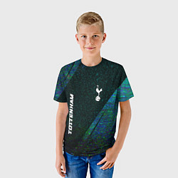 Футболка детская Tottenham glitch blue, цвет: 3D-принт — фото 2