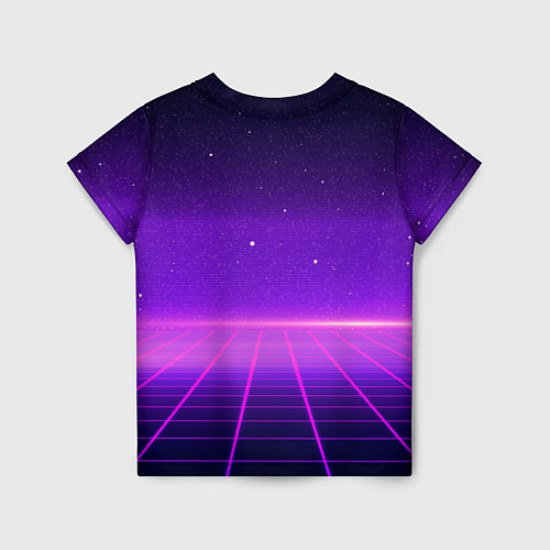 Детская футболка Модная сова ретро фиолетовый фон / 3D-принт – фото 2