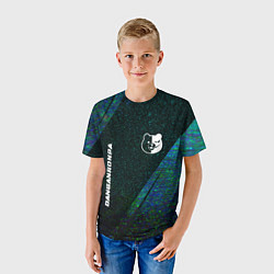 Футболка детская Danganronpa glitch blue, цвет: 3D-принт — фото 2
