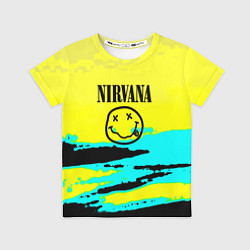 Футболка детская Nirvana краски кислотные, цвет: 3D-принт