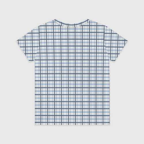 Детская футболка Светлый бело-синий паттерн клетчатый / 3D-принт – фото 2